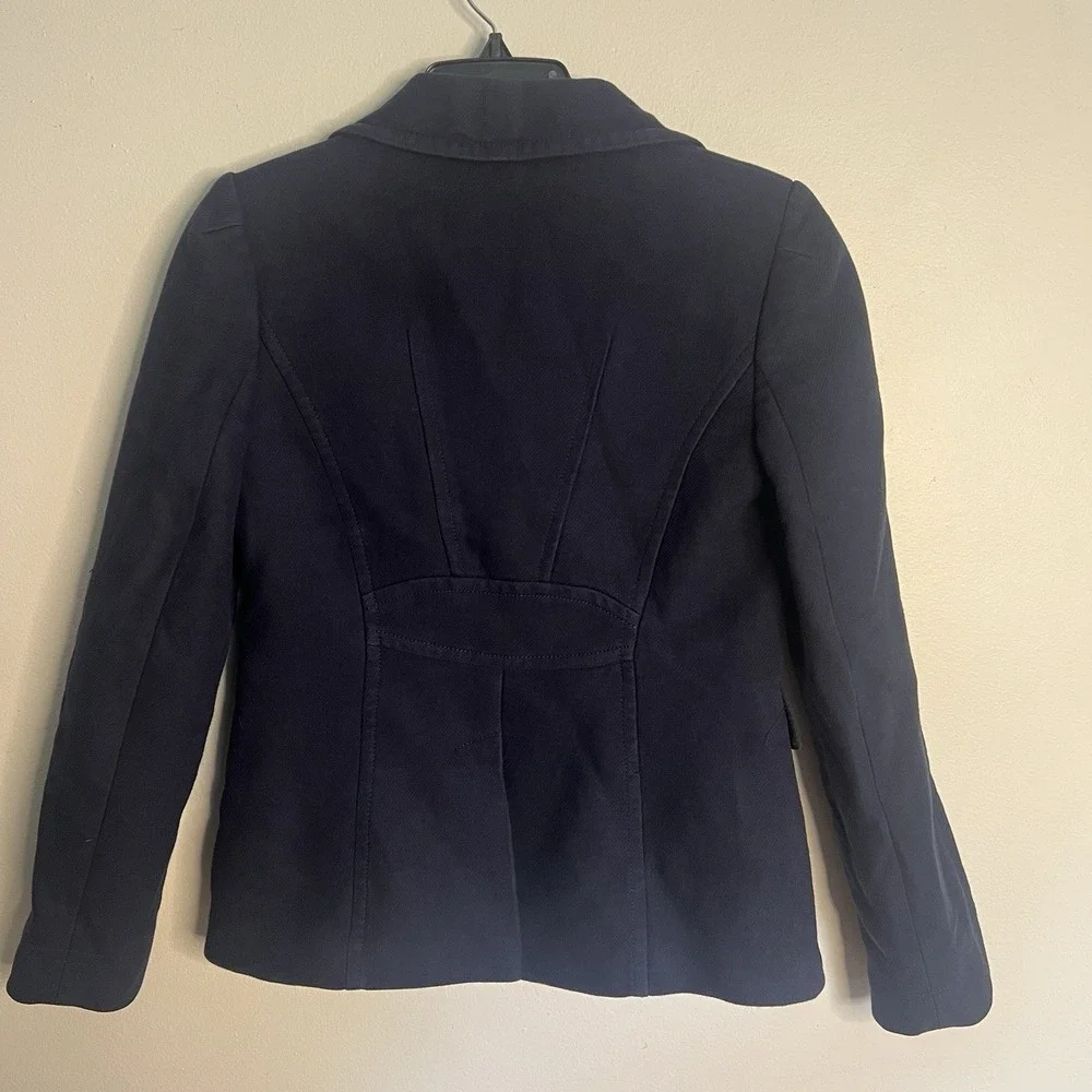 Banana Republic Navy Blue Double Breasted Blazer Womens‎ S Coastal Quiet Luxury
